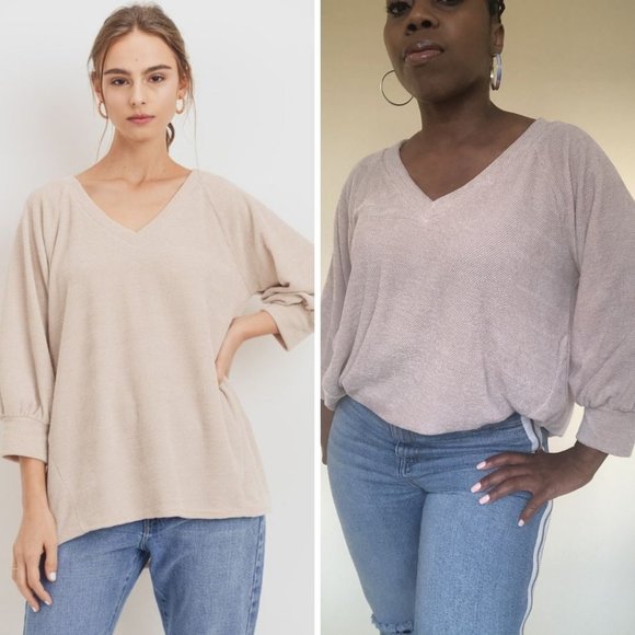 (NWT)  Balloon Puff Sleeve Chenille Sweater - Picture 1 of 6